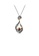 Glamorousky silver 925 Sterling Silver Plated Black Personalized Creative Hollow Water Drop-shaped Geometric Pendant with Garnet and Necklace 8F152ACCF169ABGS_1