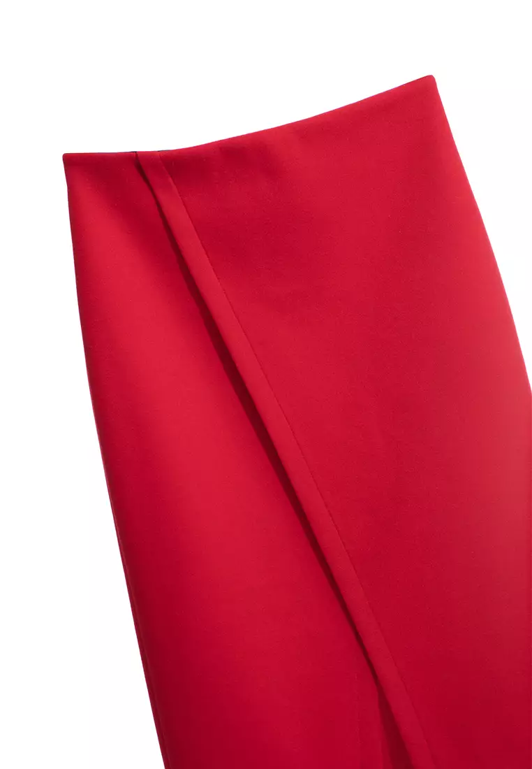 Basic Overlap Pencil Skirt