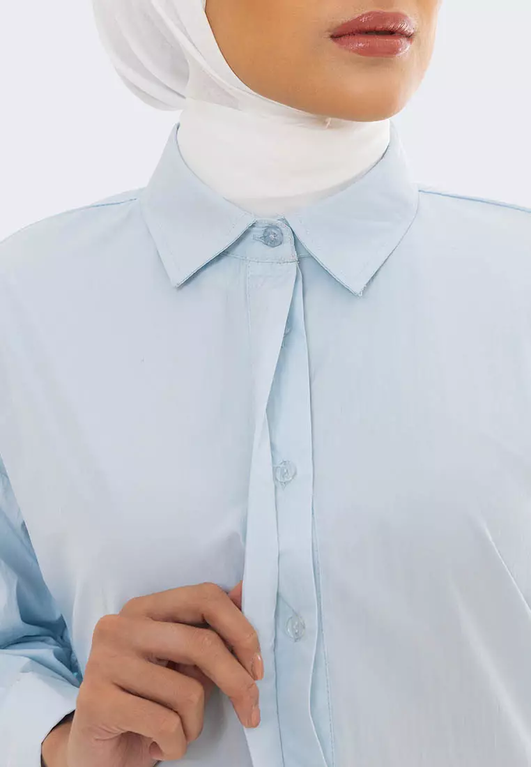 Ria Miranda Sky Blue Merlot Shirt