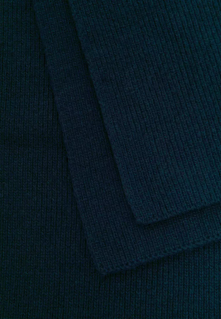 Rib Knit Wool Scarf