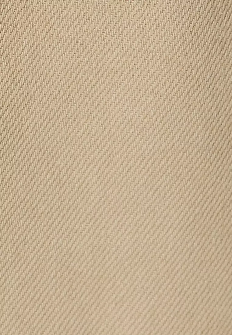 Gabardine Trousers With Lace Waist Pocket Detail Cotton