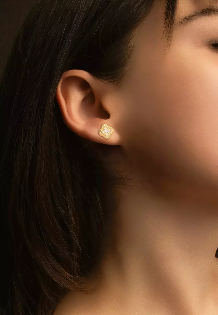 Flora Quad Lab Grown Diamond Stud Earrings in 14K Yellow Gold D/E-VVS/VS (0.32ct TDW)