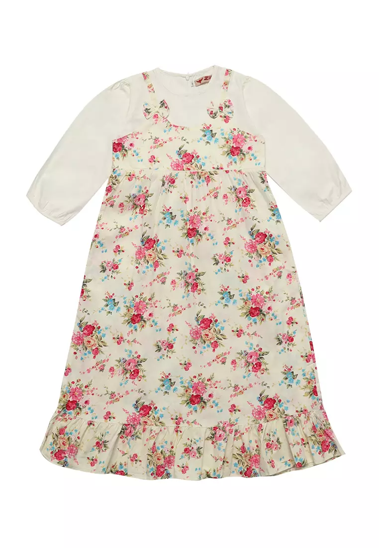 Baju Gamis Anak Perempuan Bunga Pita Krem - BLESS