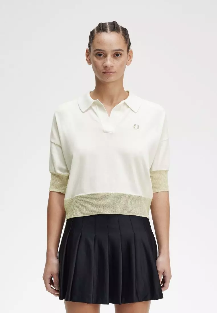 【FRED PERRY】Sheer Trim Knitted Shirt FRED PERRY（フレッドペリー）の「Sheer Trim Knitted Shirt