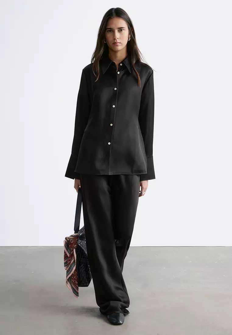 Drawstring Satin Trousers