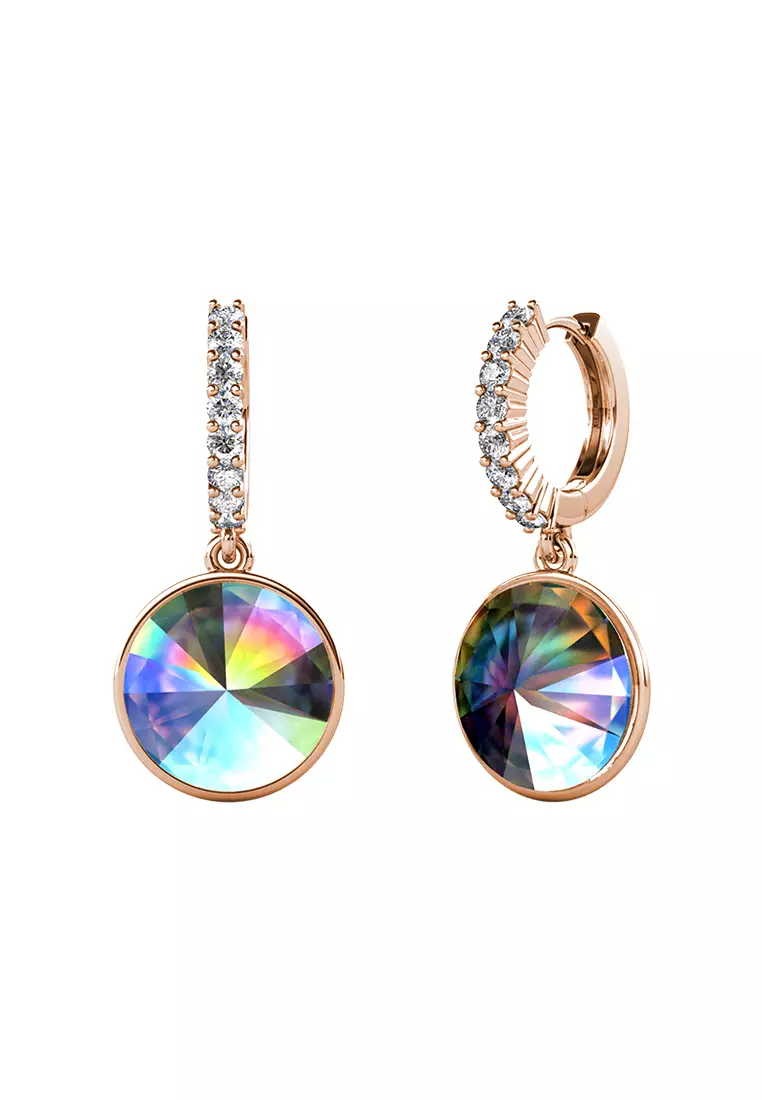 Callista Round RG AB Rainbow - Anting Crystal by Her Jewellery