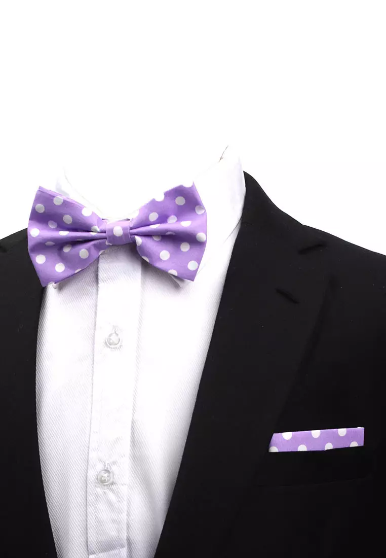Dasi Kupu Bowtie Lilac Polka A39