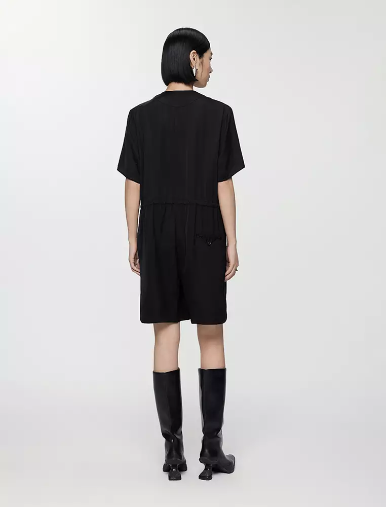 V-Neck Short Sleeve Jumpsuit