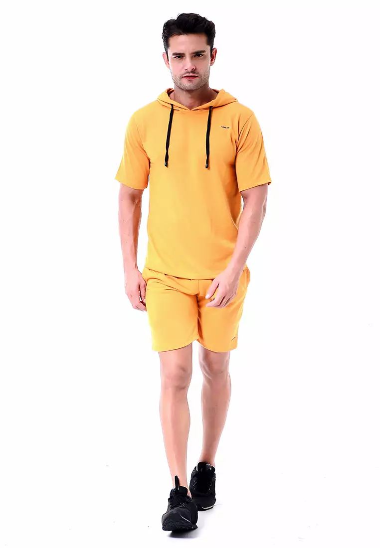 Vincent Setelan Hoodie Pria Sweatshirt Set Casual Motif Polos Material Baby Terry ORIGINAL - Mustard