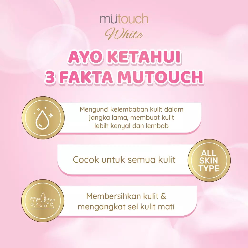 Mutouch White Shower Cream Brightening and Moisturizing 750ml FREE SHOWER PUFF