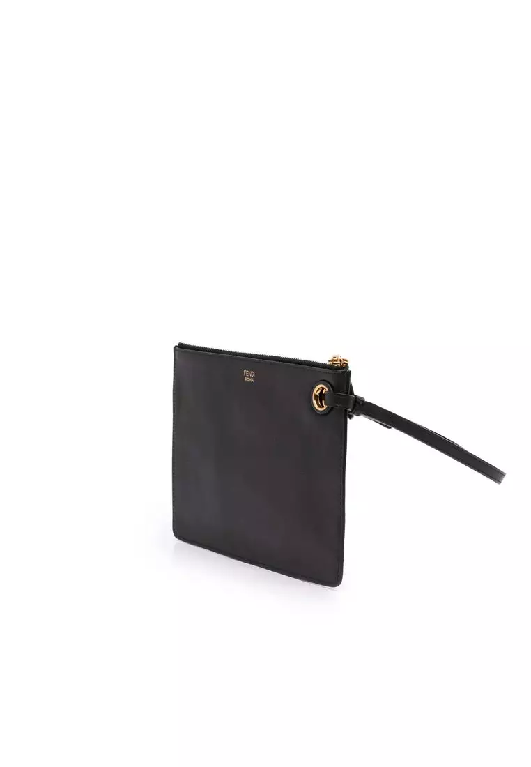 Pre-Loved Fendi Fila Mania Multicolor Zucca Embossed Leather Clutch