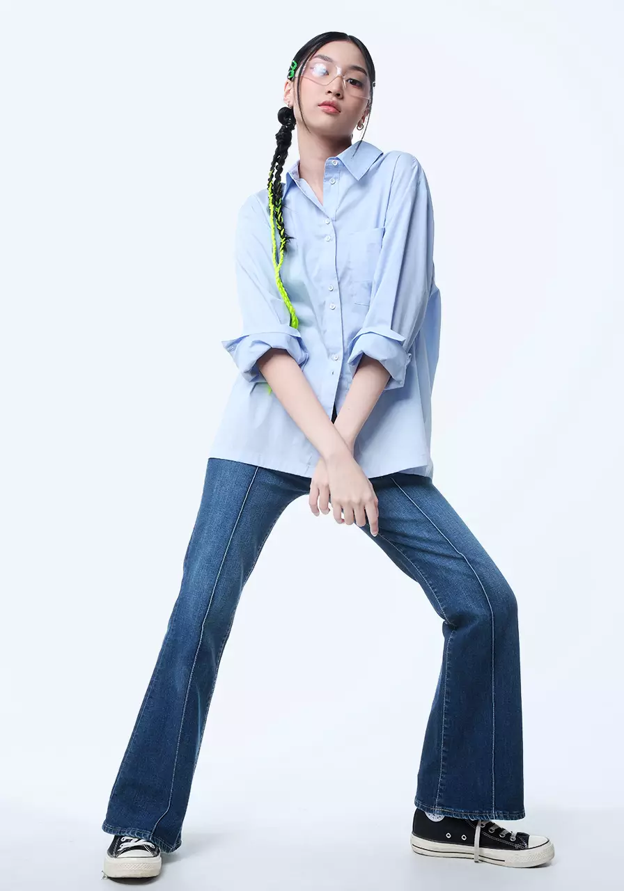 Kemeja Wanita Geeana Light Blue