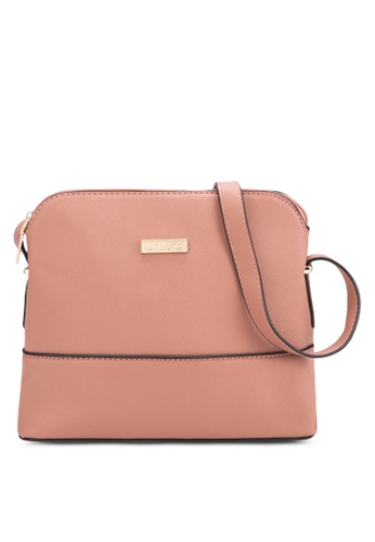 Unisa pink Unisa Saffiano Texture Shell Shape Mini Sling Bag UN821AC95BOYMY_1