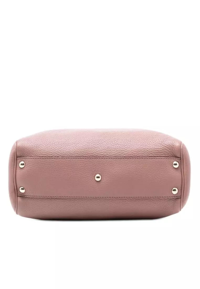 Pre-Loved Gucci Small Calfskin Bamboo Shopper Satchel