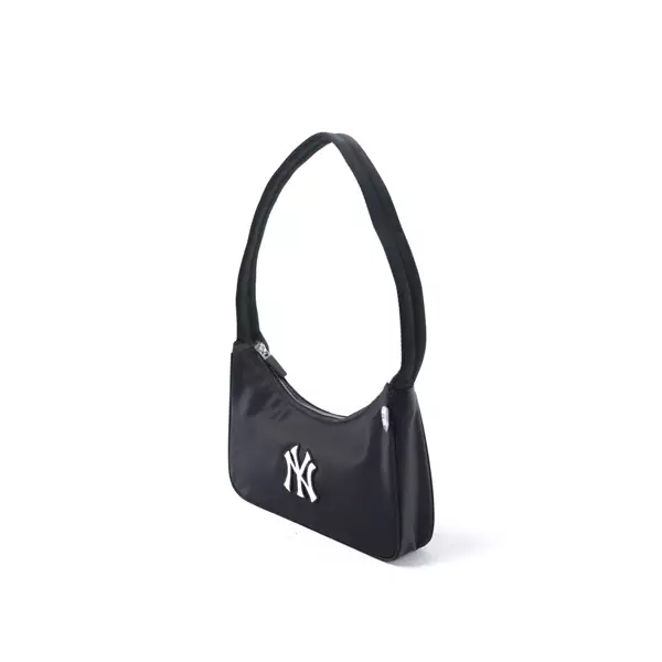 Tas MLB NY EMBROIDERY WHITE BLACK NYLON HOBO BAG 100% ORIGINAL