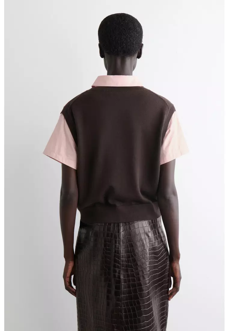 LAYERED MERINO WOOL SHIRT VEST