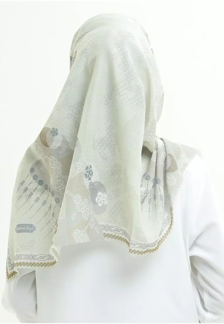 Rabbani - Kerudung Segi Empat Motif Tetra Atari H0 - Sage leaf