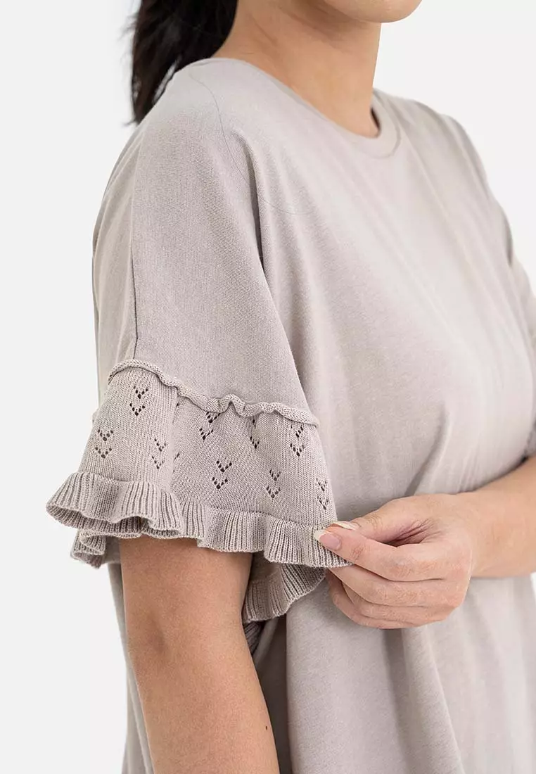 American Holic - Takagi Sleeve Ruffle Pullover