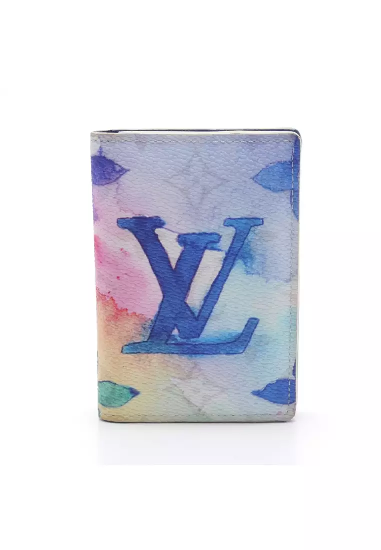 Buy Louis Vuitton Pre-loved LOUIS VUITTON Organizer Do Posh Monogram  Watercolor Card Case Leather White Multicolor Online