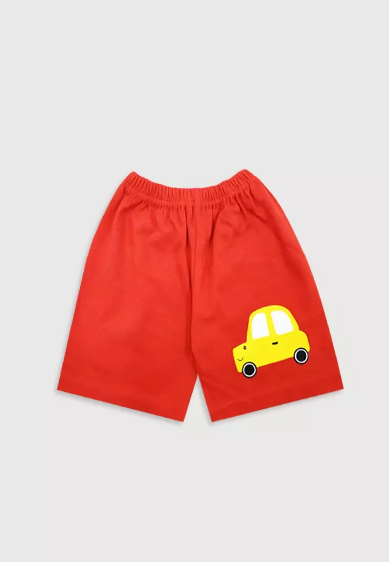 Wakakids Setelan Bayi Anak Laki Laki Motif Car Merah