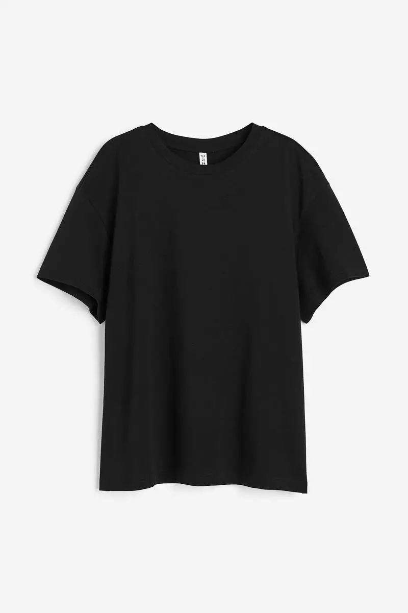 h&amp;m oversized black t shirt women's
