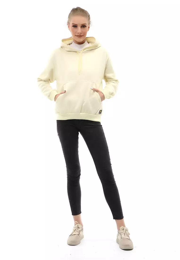 Hardwin Hoodie Jacket Polos Casual Wanita Material Fleece ORIGINAL - Yellow Cream