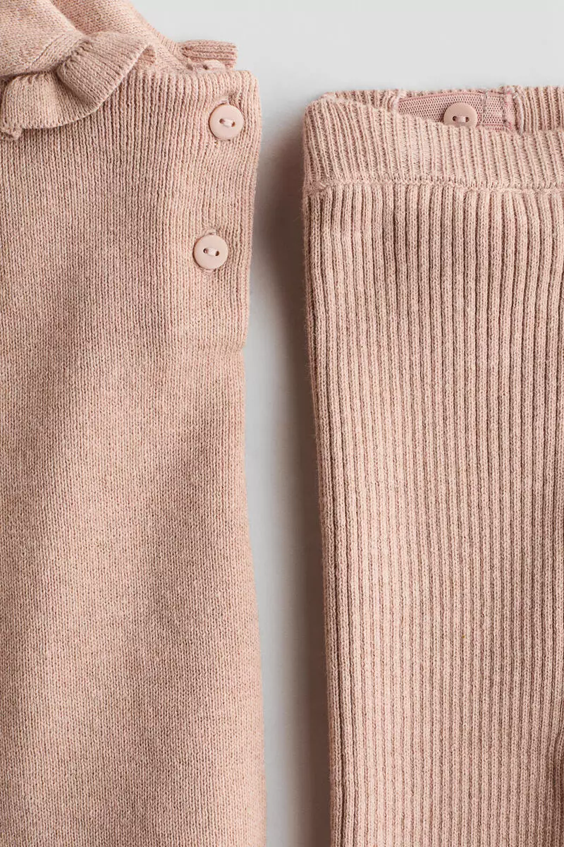 2-piece rib-knit cotton set