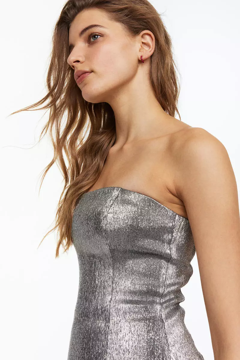 Glittery bandeau dress