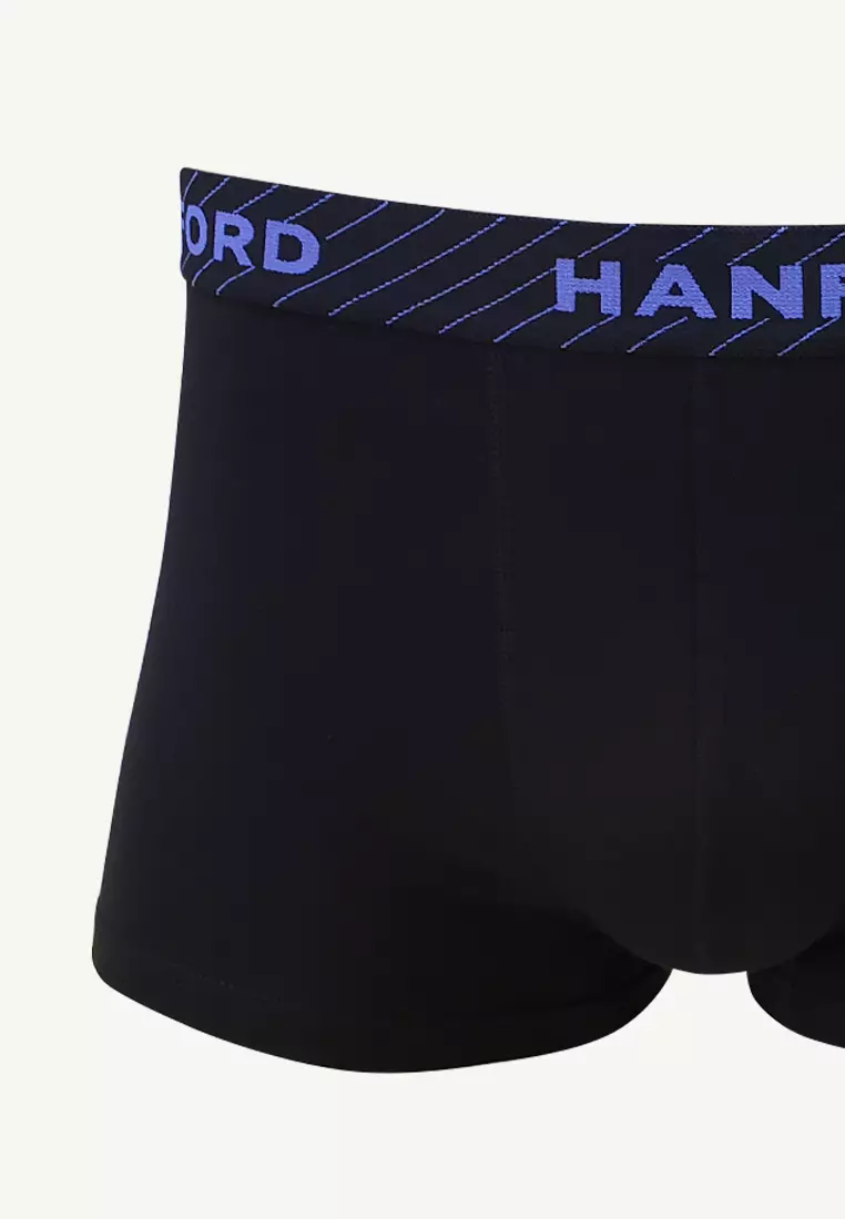 Cotton with Spandex Men's  Boxer Briefs Oblique - Black/Assorted Logo (3in1 Pack)