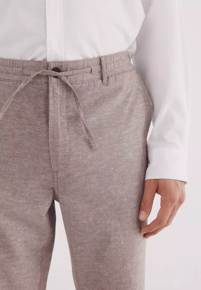 Slim Fit Linen Chino Pants