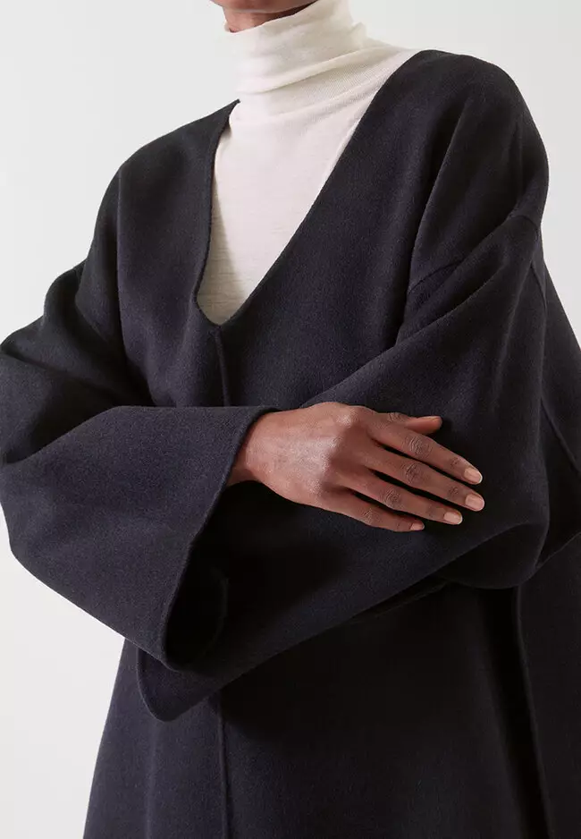 nha518です！美品✨COS V-NECK WOOL CAPEウール V-NECK DOUBLE-FACED WOOL DRESS