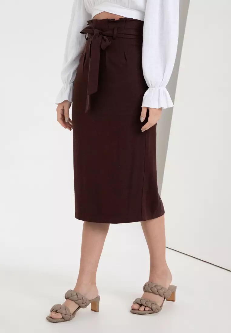 Linen paperbag skirt outlet