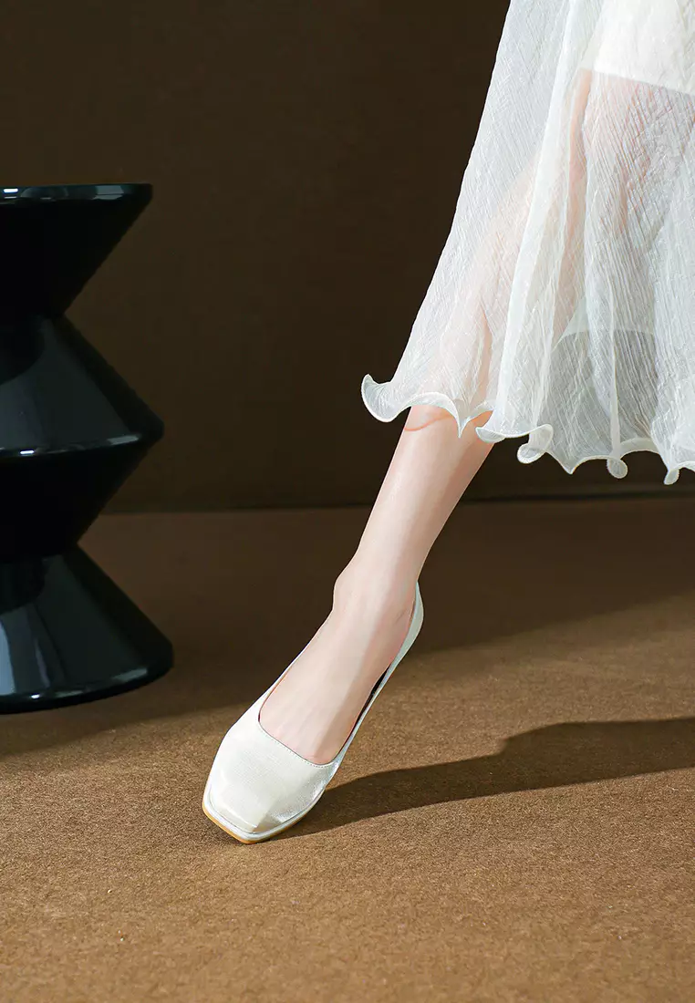 5CM 方頭綢緞高跟鞋 BY599-1