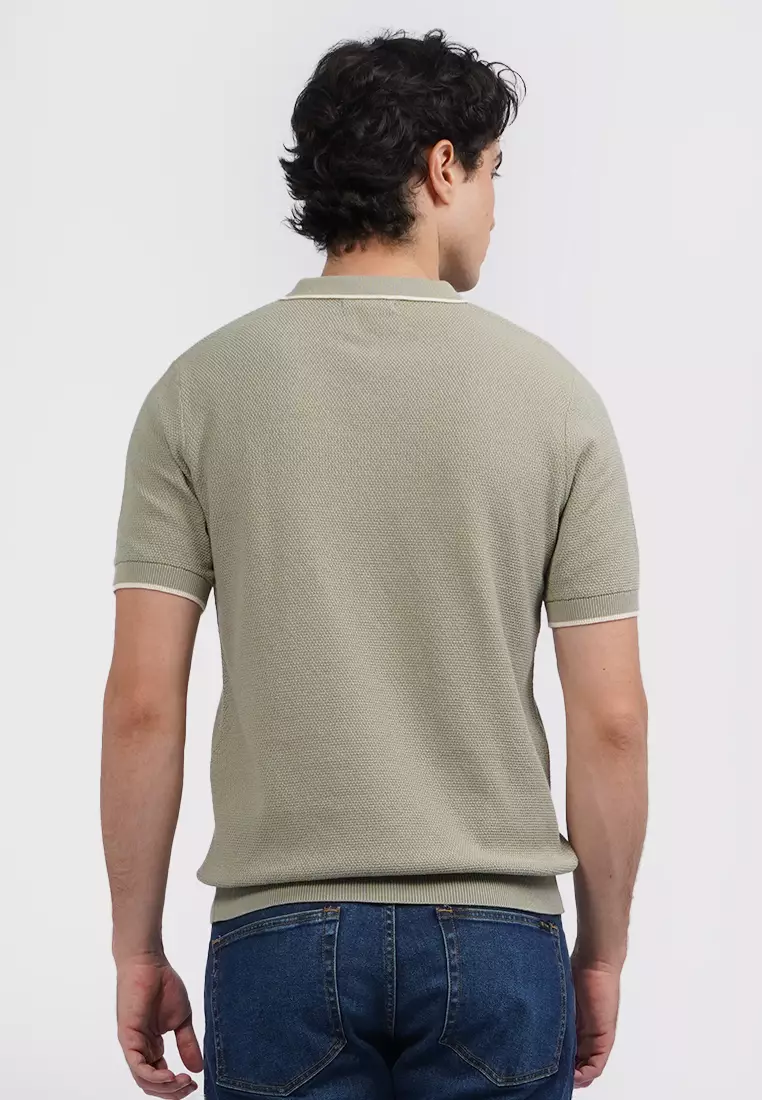 Short Sleeve Zipper Polo Shirt