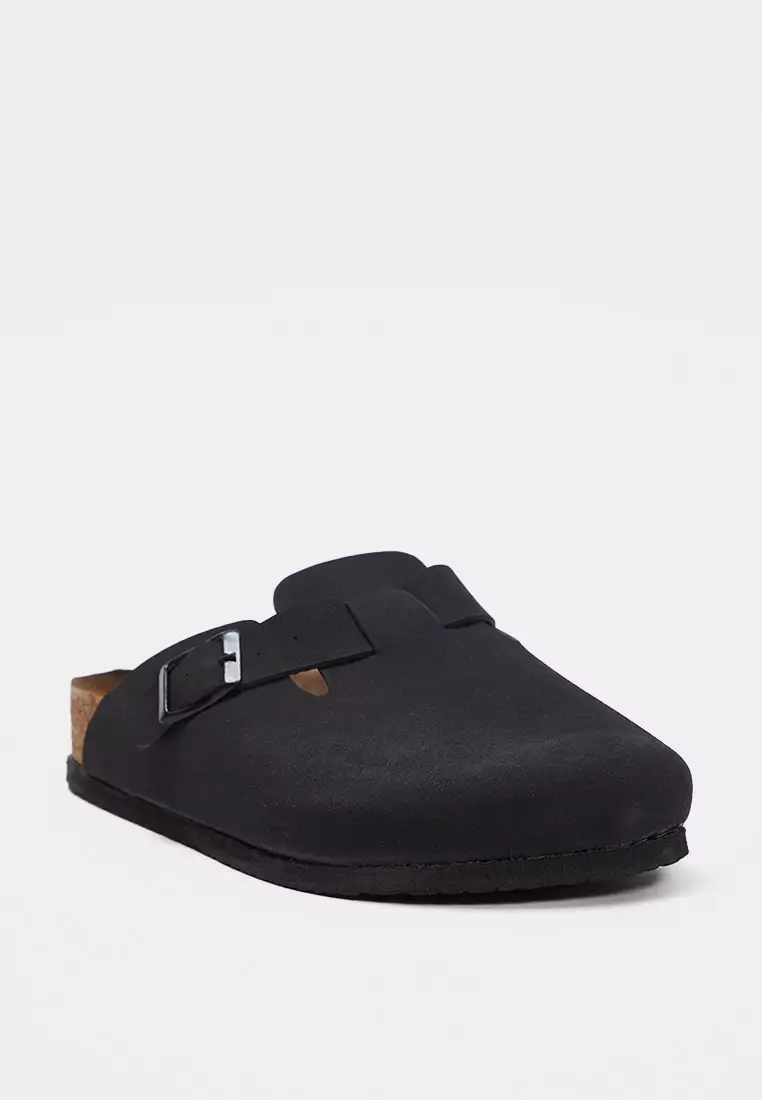 Black Closed Front Flat Women's Sabo Slippers Takss25Te00001