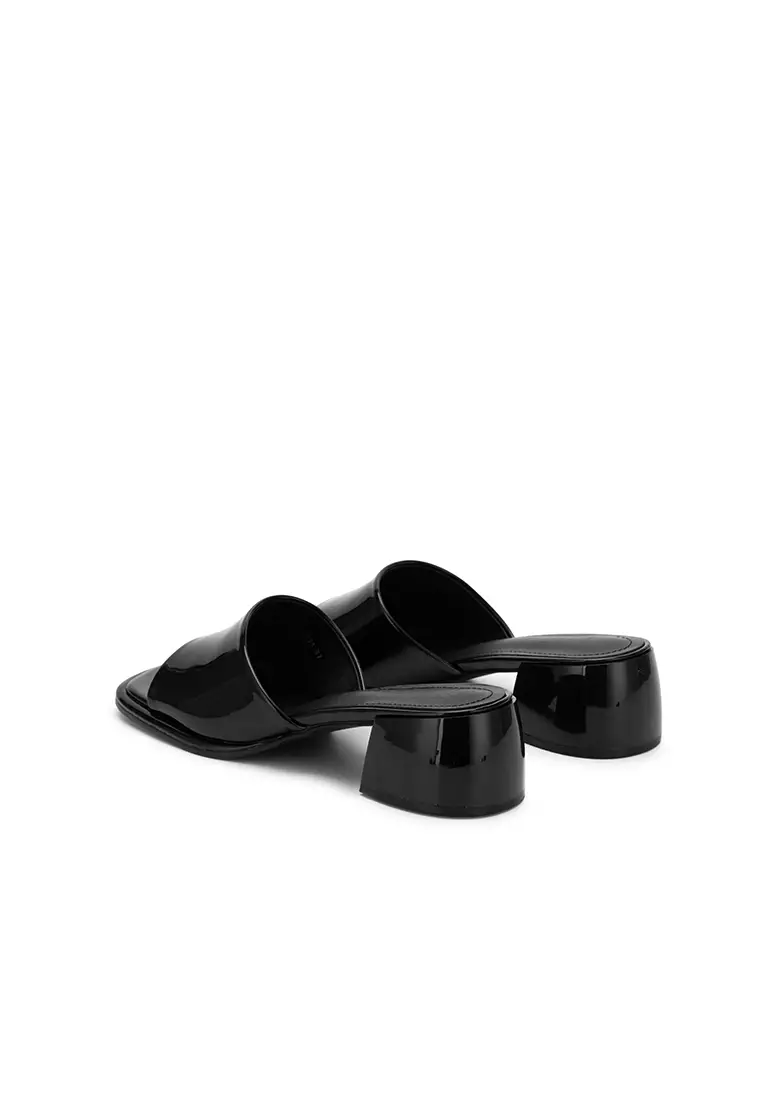 SQUARE TOE CHUNKY LOW HEEL SLIDE