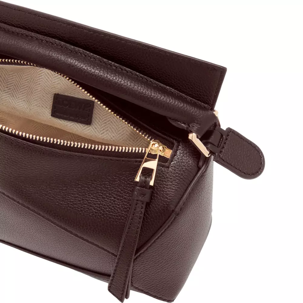 Mini Puzzle Edge Bag In Soft Grained Calfskin Dark Chesnut Ghw