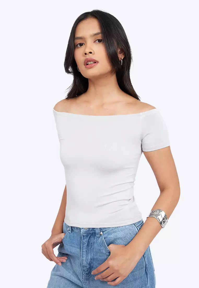 Off Shoulder Short Sleeve Top