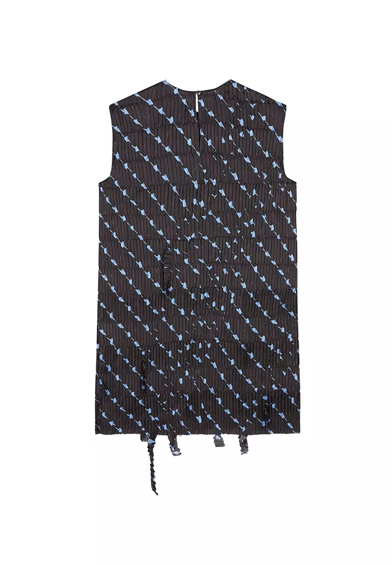 Pleated sleeveless dress
