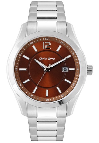 Christ Verra Fashion Men's Watch CV 52200G-11 BRN/SS Brown Silver Stainless Steel
