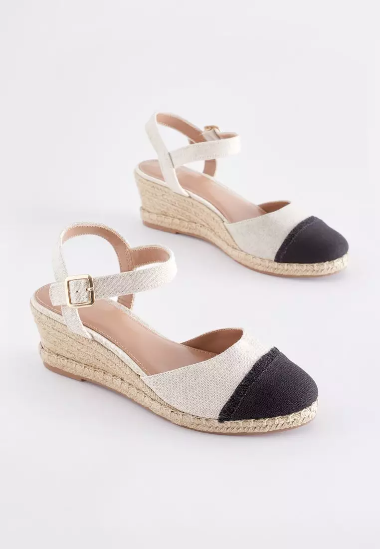Buy NEXT Forever Comfort Toe Cap Closed Toe Wedges 2025 Online
