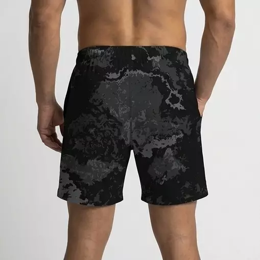 THIRDDAY Celana Pendek Gym Pria Army Camo | Celana Fitness Bodybuilding 4-Way Stretch Quick Dry Training Running | Abu Hitam MB123
