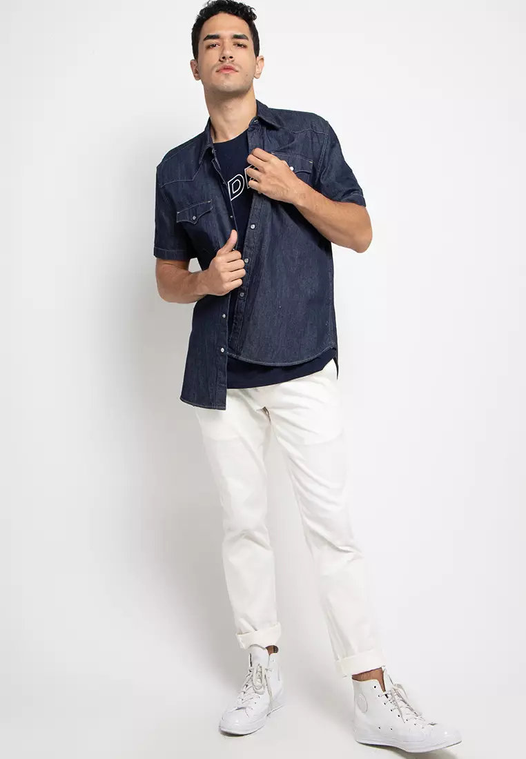 Nade NT247 nadestar slanted outline nap T-shirt anti kusut Navy