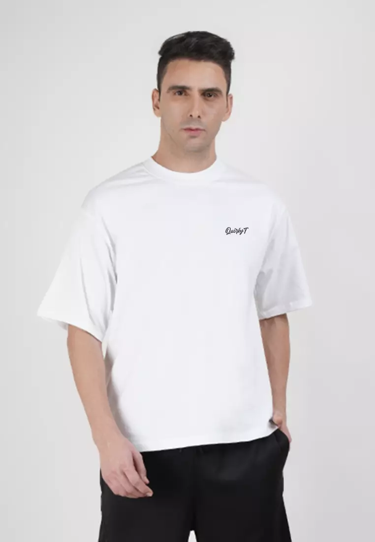 Wild Punch Biker White Graphic Cotton Oversize Tee/Tshirt, Crew Neck, Short Sleeve, Casualwear, Activewear,Streetwear