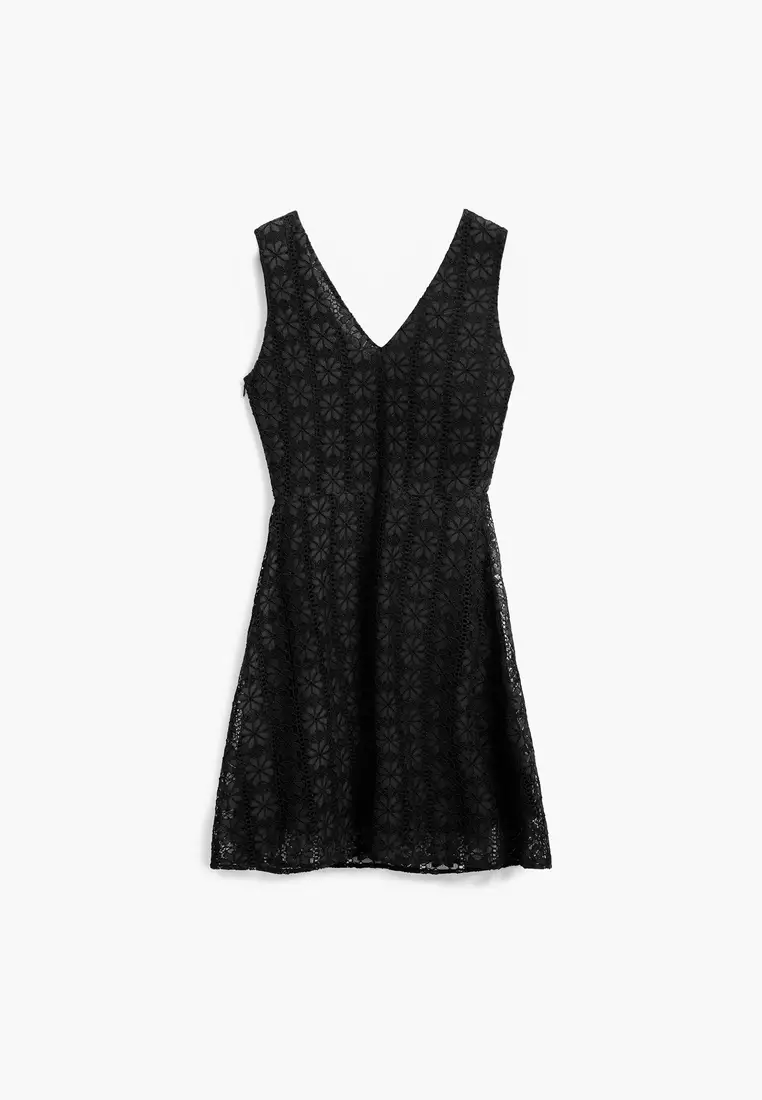 lace tie dress Neriah Tied Shoulder Lace Mini Dress White main image 0