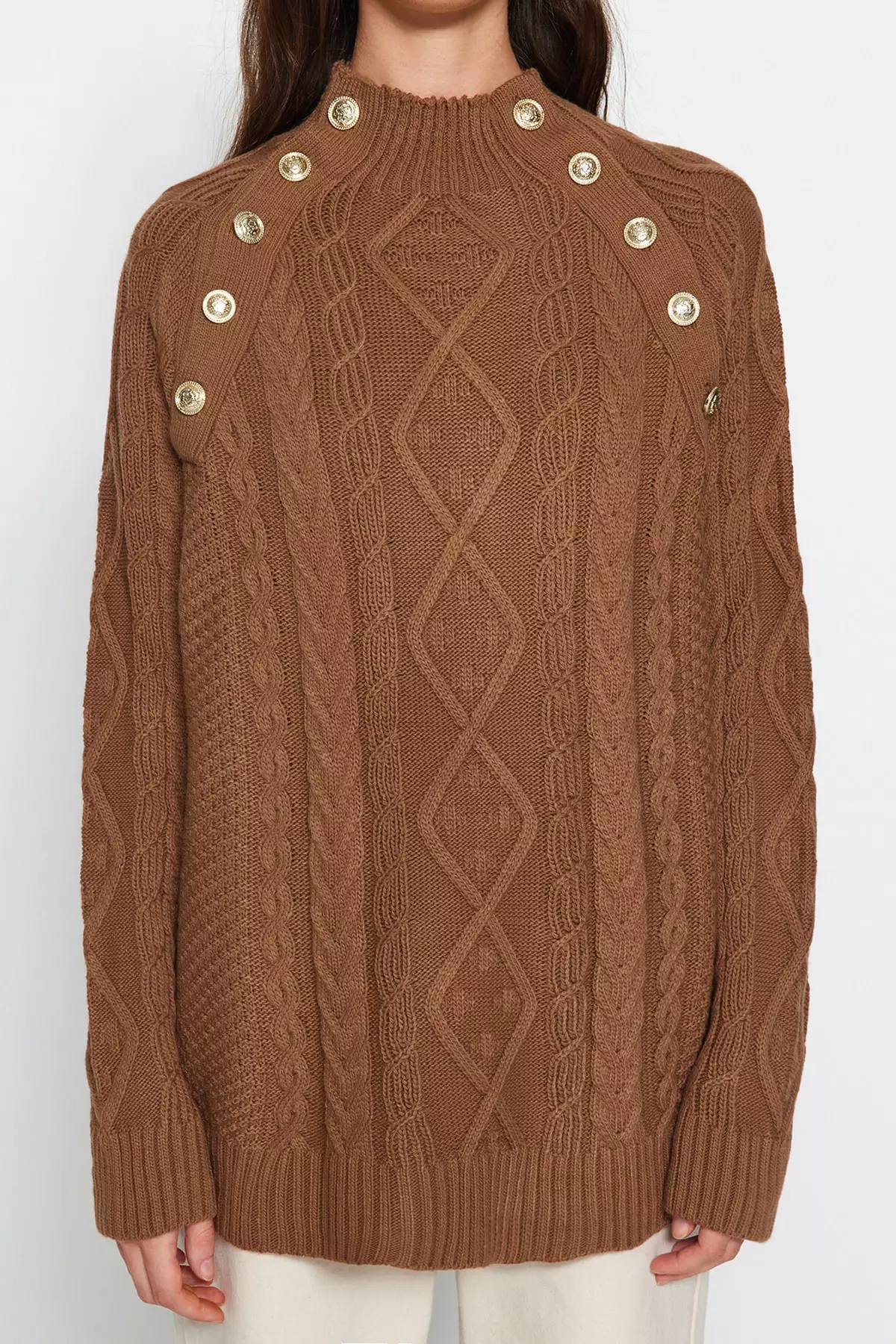 Button Detailed Knit Sweater