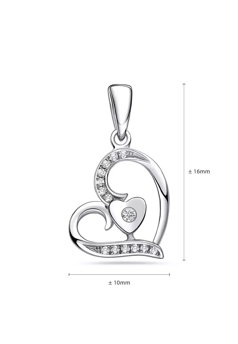 Buy LAZO DIAMOND LAZO DIAMOND Loving Heart Swirl Diamond Pendant in 9k ...