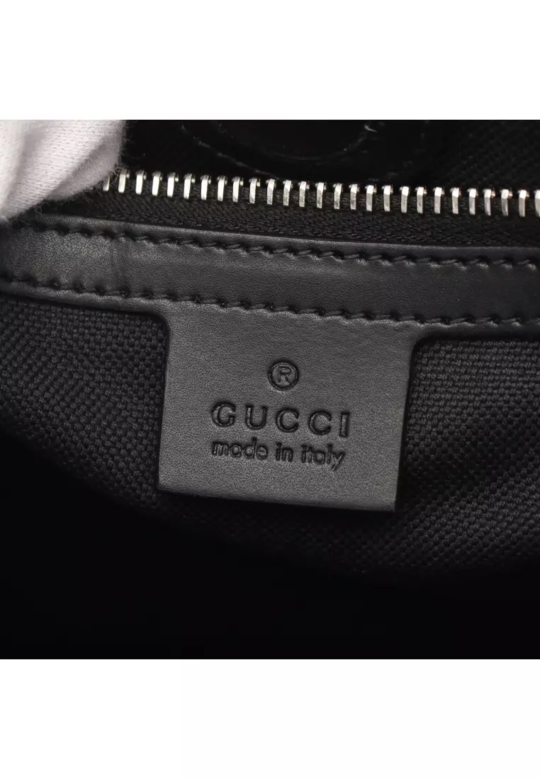 Gucci Preloved GUCCI GG Supreme Handbag tote bag PVC leather Dark gray