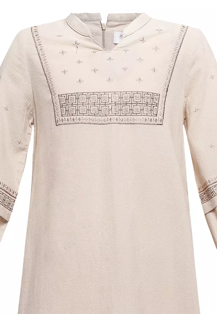 Pito Dito Girl Rafsan Gamis Dress Anak Coklat Muda - Size 14