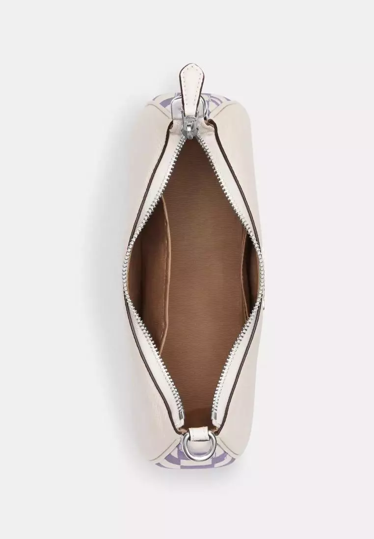 Coach Teri Shoulder Bag With Checkerboard Print Light Violet Chalk